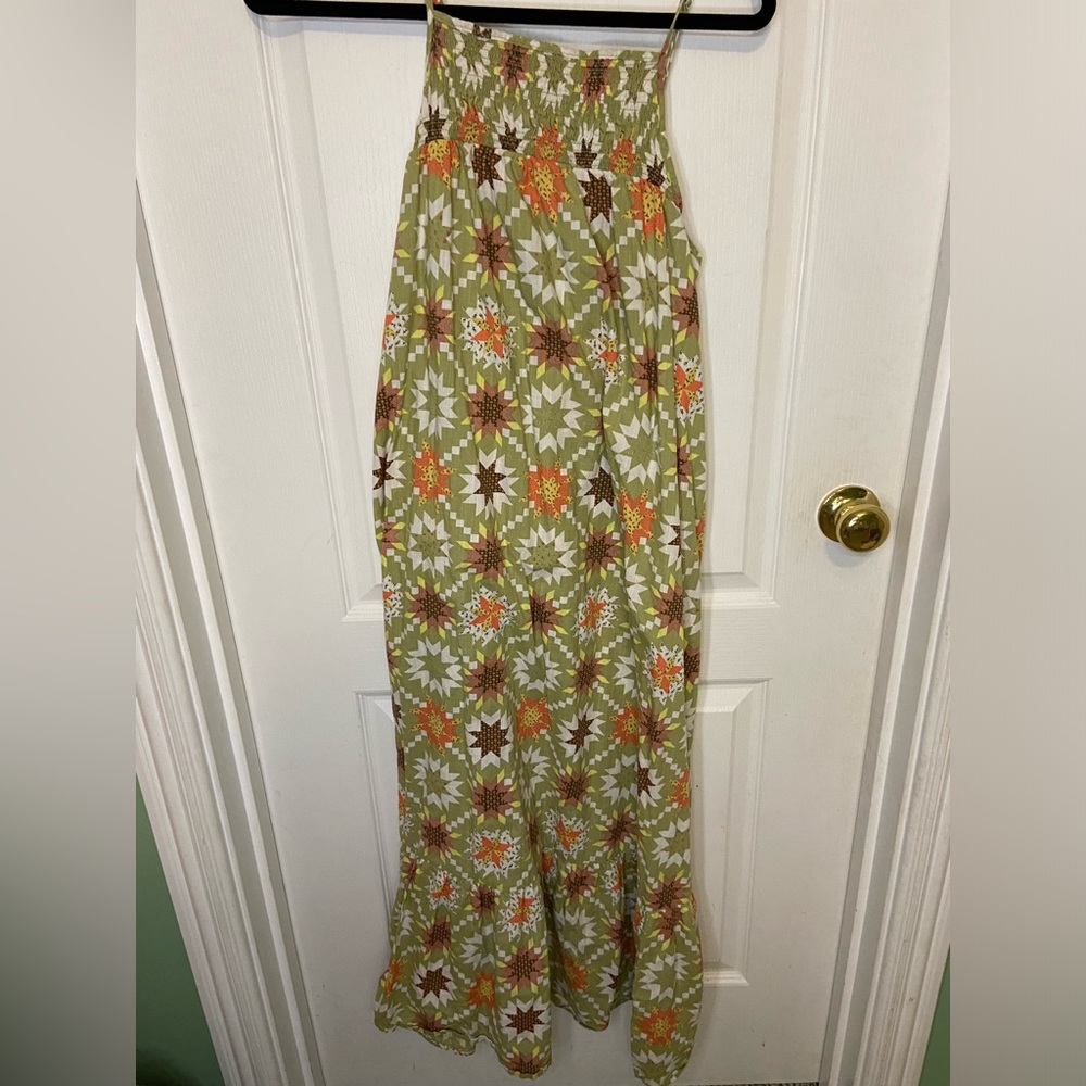 Universal Thread Floral Maxi Dress - Green, Orange, White